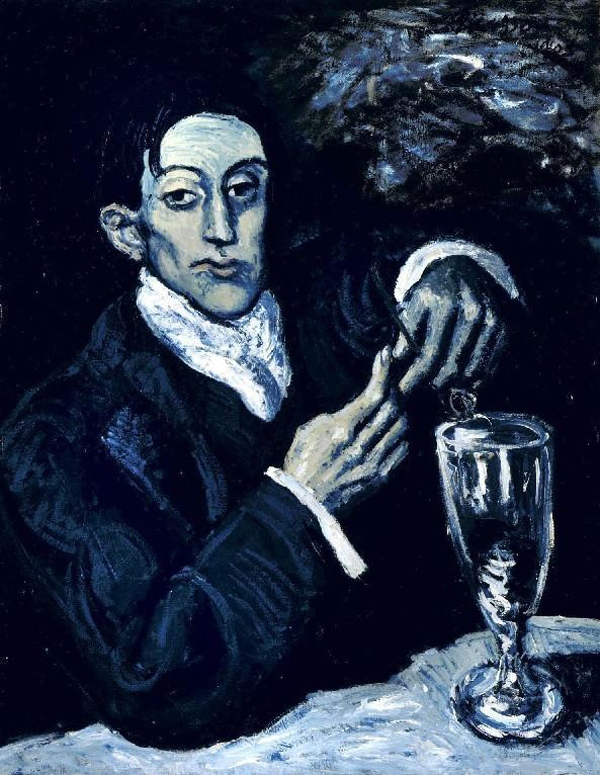 Pablo Picasso. Portrait of Angel Fernández de Soto (fan of absinthe). 1903 
