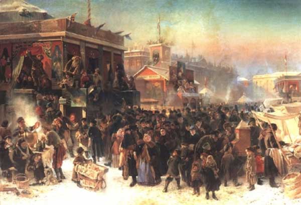 КОНСТАНТИН МАКОВСКИЙ Народное гулянье во время Масленицы на Адмиралтейской площади в Петербурге. 1869