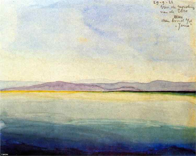 М. К. ЭШЕР Море в устье реки Эбро. 1922