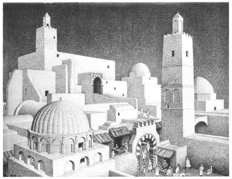 М. К. ЭШЕР Вид города Кайруан, Тунис. 1929