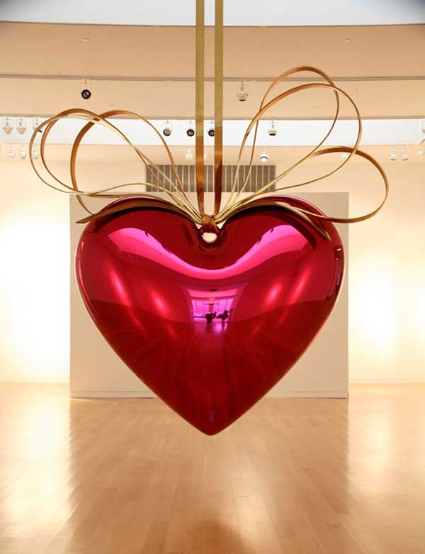  Jeff Koons hanging heart (purple with gold) 