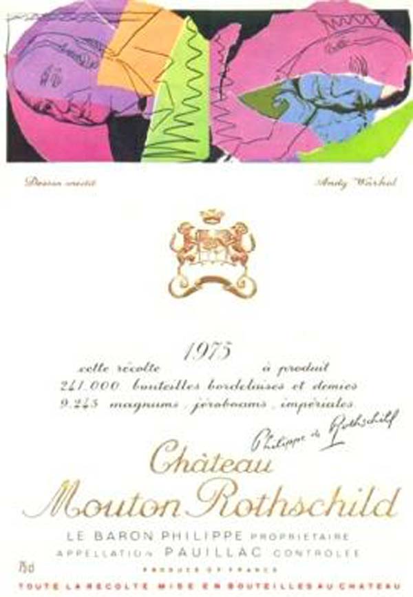  Label bottle Château Mouton-Rothschild with an illustration of Andy Warhol 