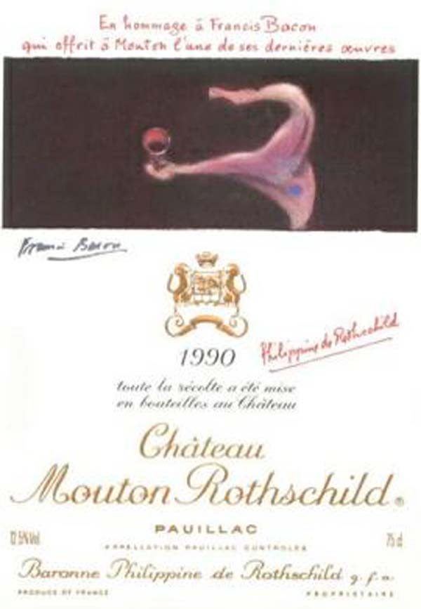  Label bottle Château Mouton-Rothschild with an illustration of Francis Bacon 