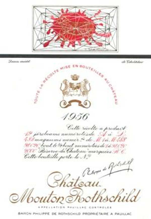  Label bottle Château Mouton-Rothschild with an illustration of Paul Chelishchev 