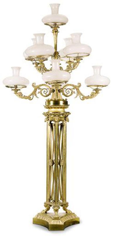 free-standing candelabra with nine candlesticks. era of the Regency, circa 1820