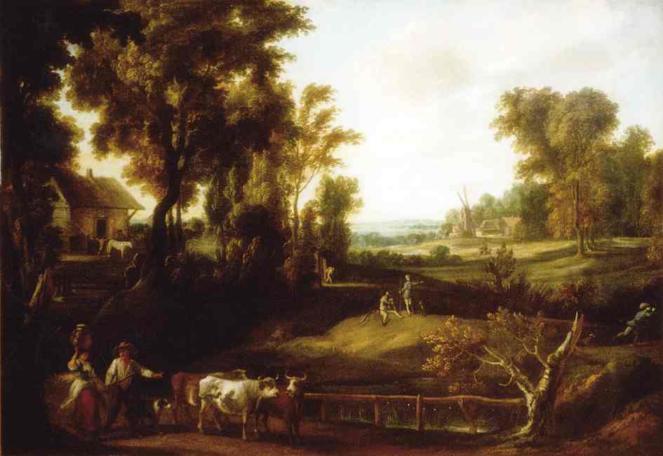 YaN VILDENS Rural landscape with figurami. c. 1630