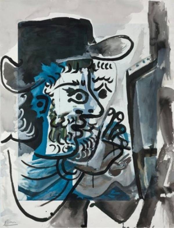 Pablo Picasso the painter at work. 1964