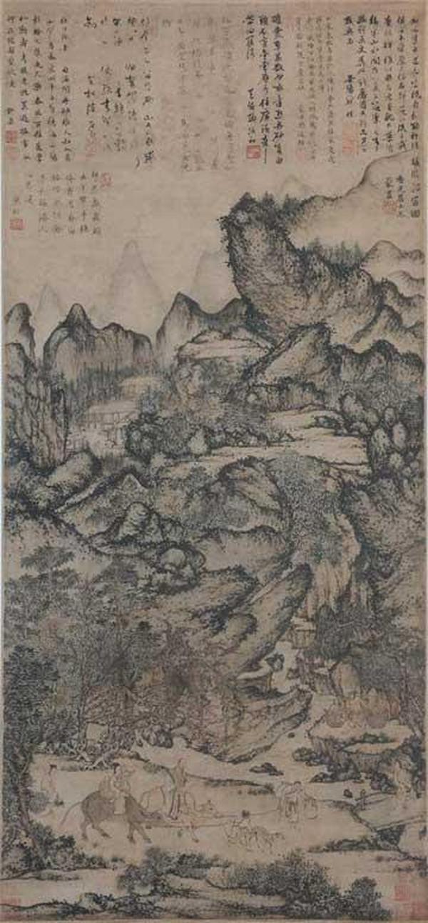 ВАН МЭН Чжичуань перевозит свое жилище на гору. XIV в.