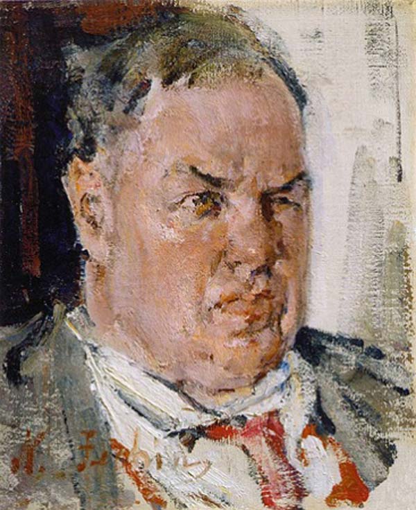 /> </a> <strong > NICHOLAS Feshin </strong> Portrait of David Davidovich Burliuk. Study. <br /> 1923 Oil on canvas. 40 x 32,5 <br /> Source: <a rel = 