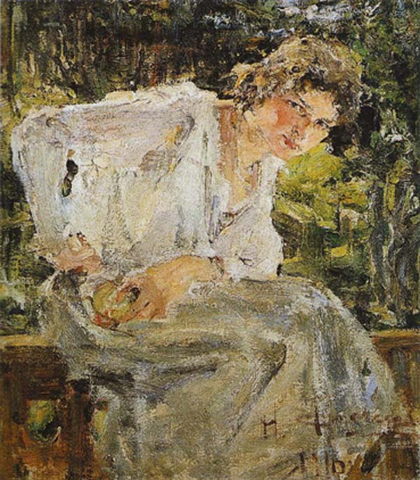 /> </a> <strong > NICHOLAS Feshin </strong> Portrait of a young woman (Natalie Podbelskaya). <br /> 1916 Canvas, oil. x 48 52 <br /> Source: <a rel = 