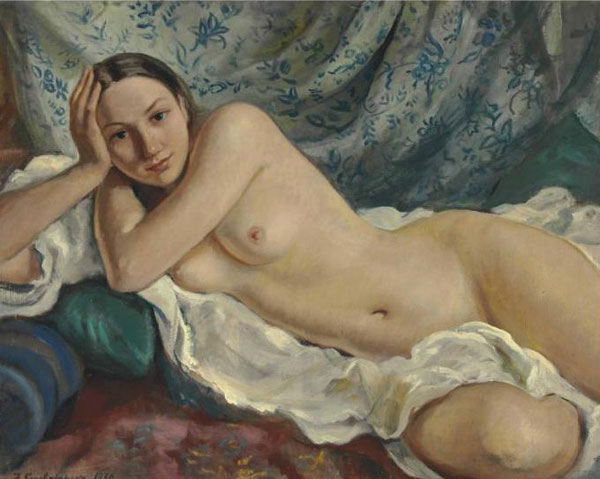 Reclining Nude Zinaida Serebryakova. in 1930