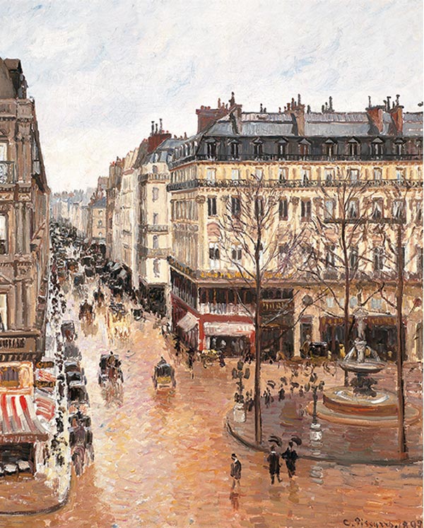 Camille Pissarro Street Saint-Honore. Noon. rain. in 1897 