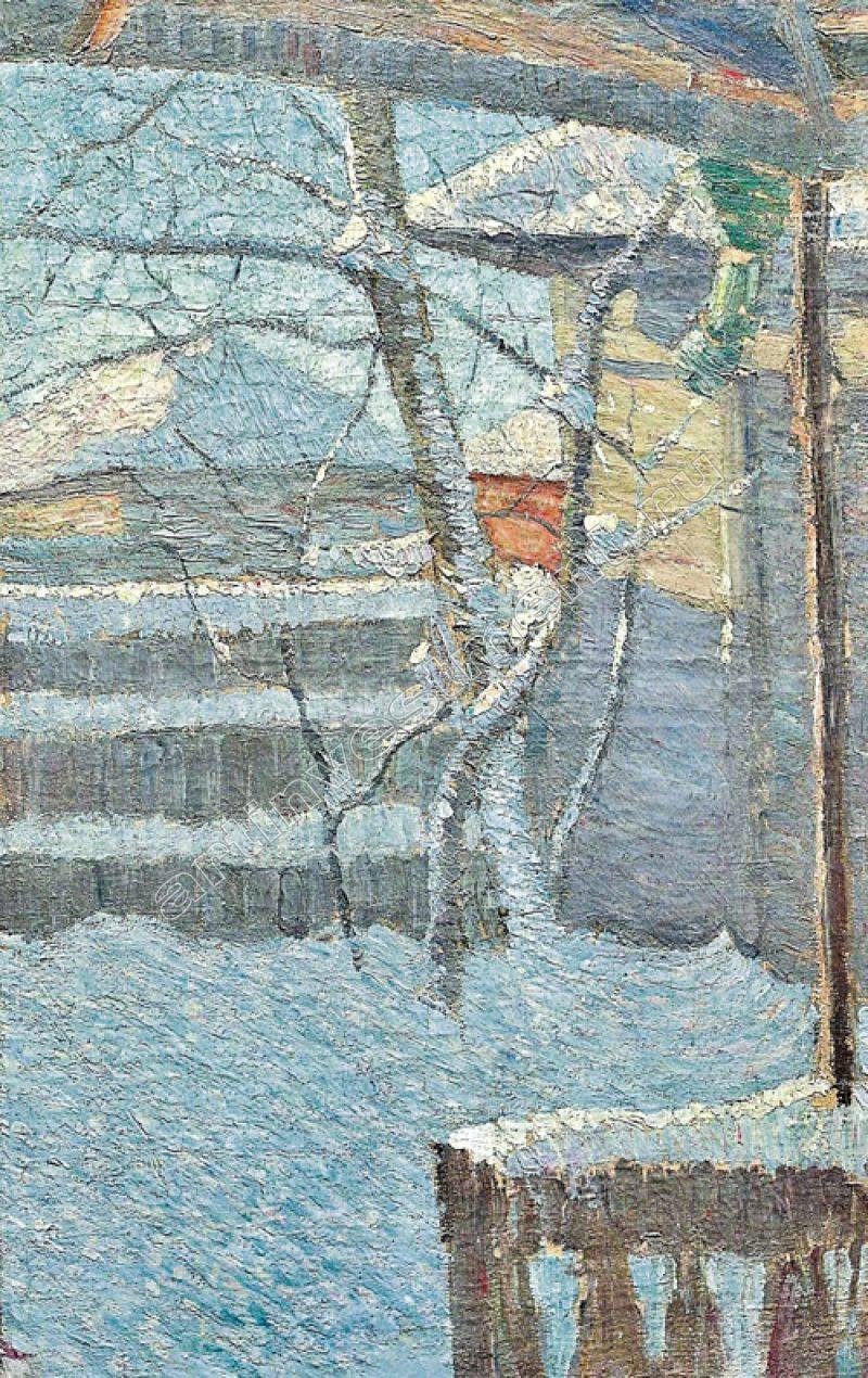 7. FALK RR snow. Christmas Pokrov. 1906