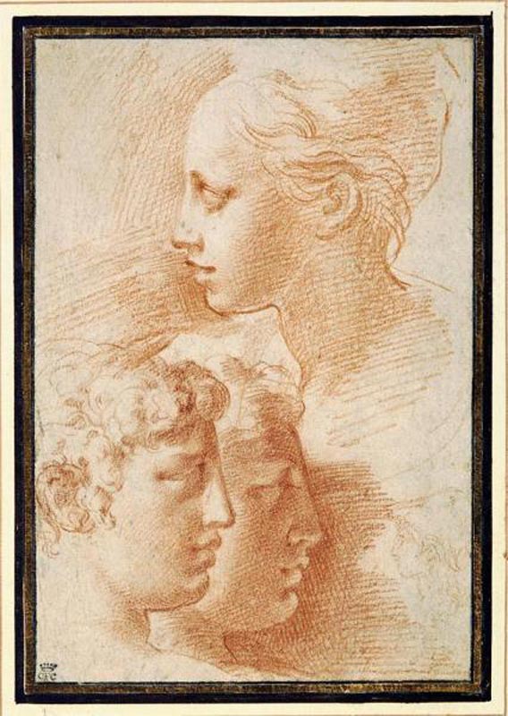 Francesco Mazzola Parmigianino Sheet with sketches head