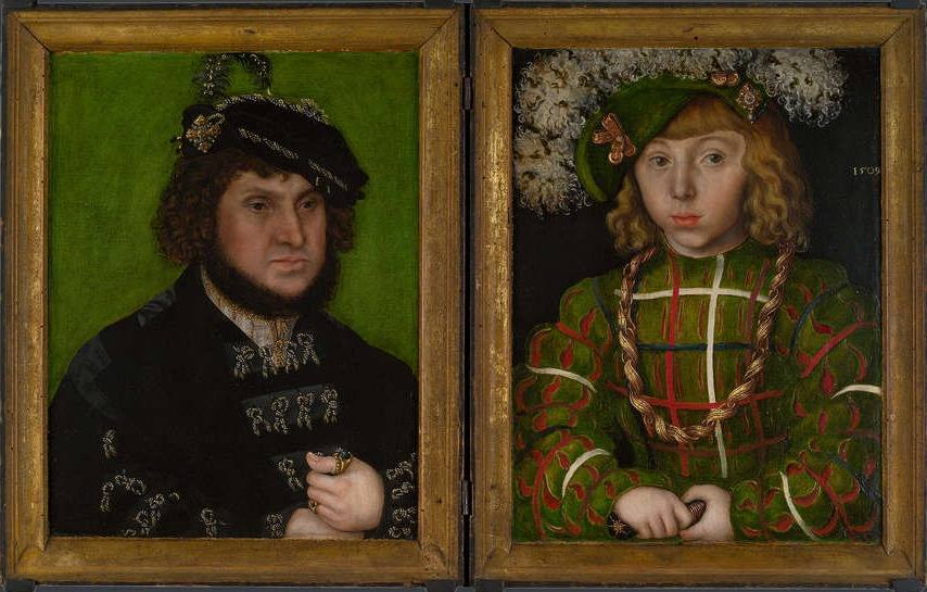 Two Elector of Saxony. Diptych. 1509