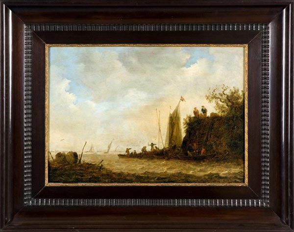 MARTIN Frans van der Hulst view of the river with a jetty