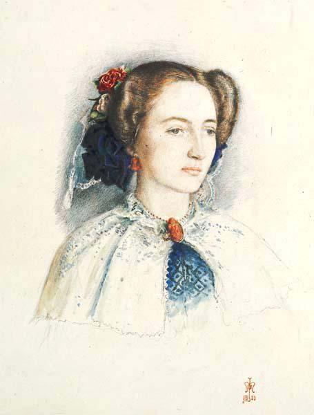 John Everett Millais Portrait of Effie Ruskin, later - Lady Millais (nee Eufimii Chalmers Gray). 1853