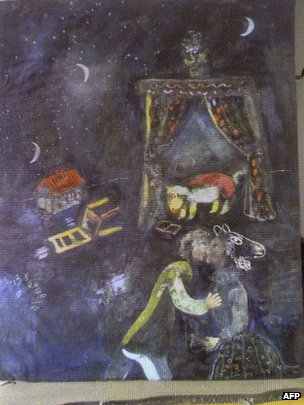 Unknown work by Marc Chagall , found in the apartment of Cornelius Gurlitt 