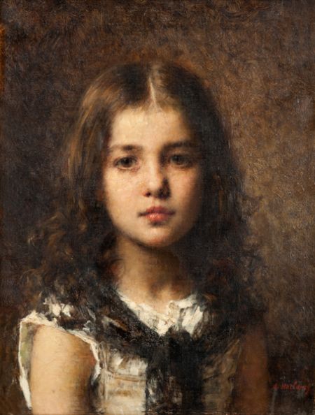  Alexei KHARLAMOV Portrait of a Girl . End 1880s - 1900s 