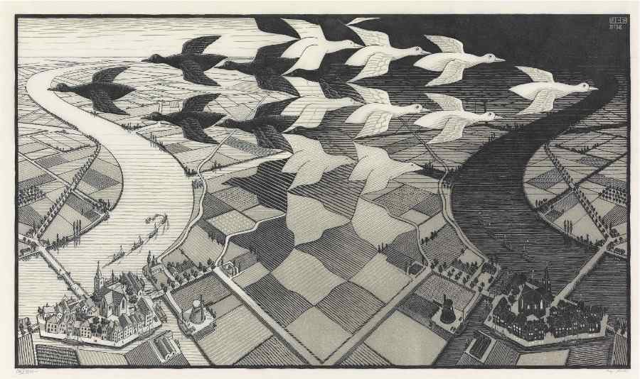  Escher Day and Night . 1938 