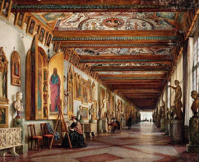  Emanuel SHTEKLER Interior Uffizi Gallery . second third of the XIX century. 