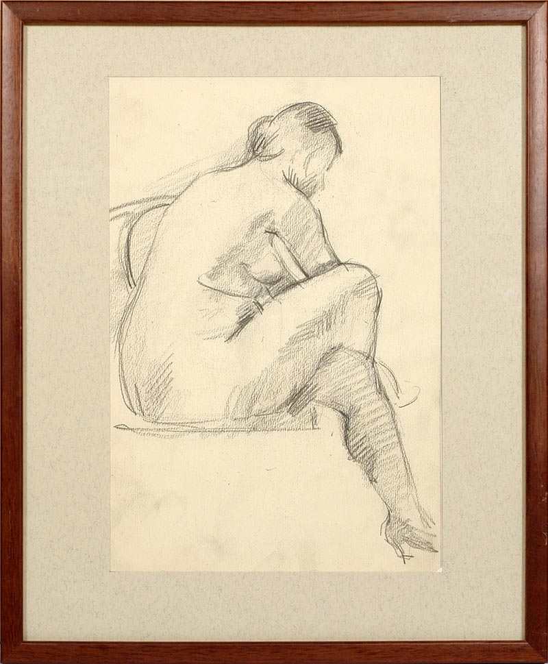  Osmerkin Alexander Alexandrovich (1892-1953) Seated Nude in shoes . 1920 