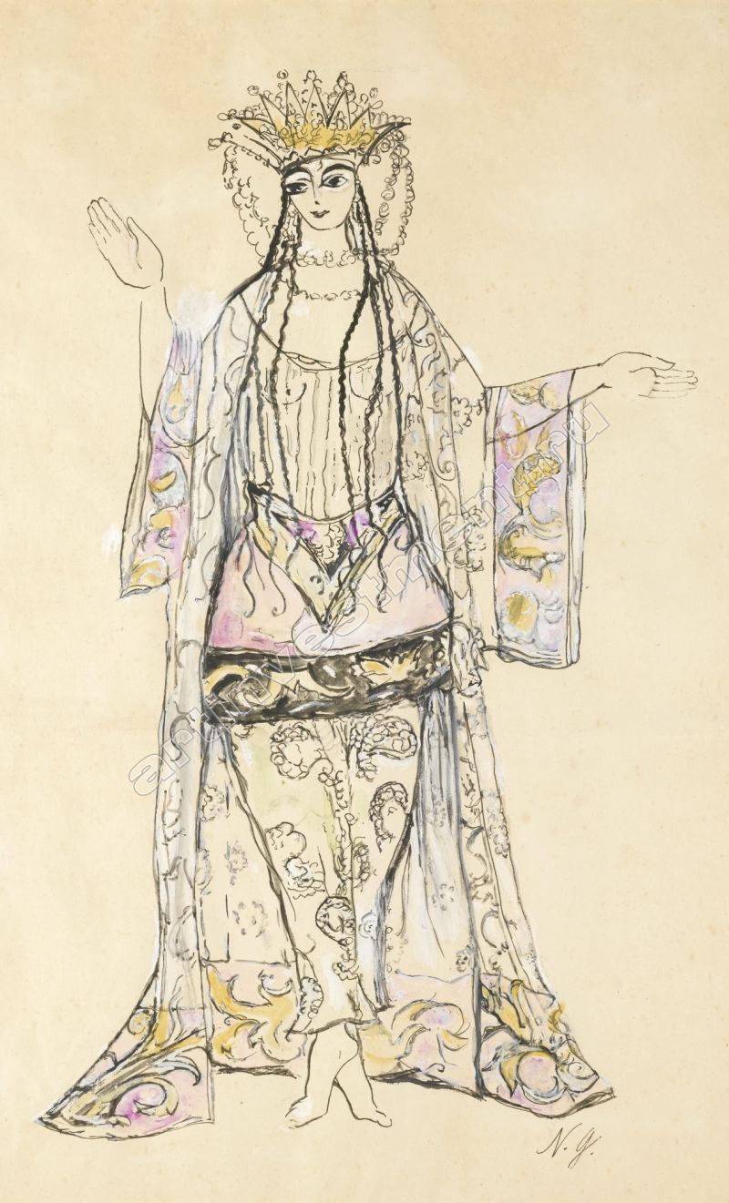 Иван Билибин эскиз костюма к Шамаханской царице
