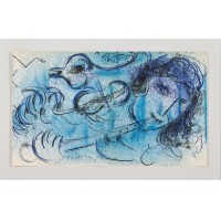 ﴾XXI век﴿ ШАГАЛ Марк Захарович (1887–1985) Флейтист. Лист из альбома Lassaigne, Jacques. Chagall. Paris: Maeght, 1957